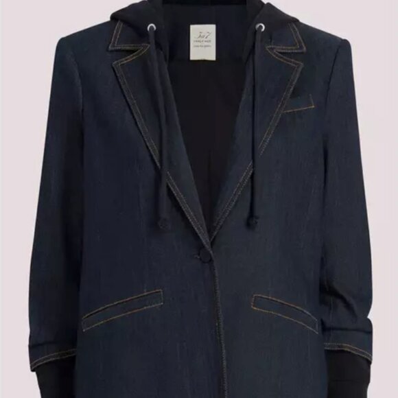 Cinq a Sept Khloe Denim Blazer with Hood - Picture 4 of 4